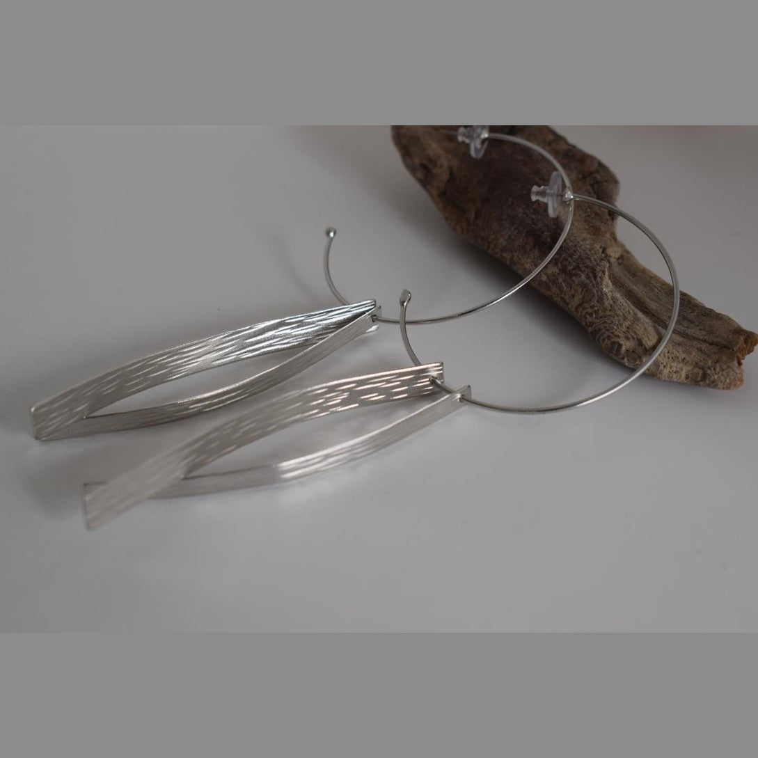 Avgi earrings – Greek hammered jewelry available in 18K gold plated, 18K silver plated, and rose gold plated