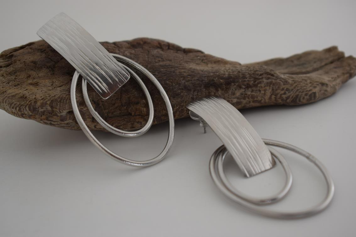 Aspides earrings – Greek hammered jewelry available in 18K gold plated, 18K silver plated, and rose gold plated