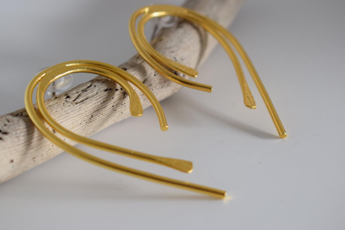 Desmos earrings – Greek hammered jewelry 18K gold plated, 18K silver plated, and rose gold plated