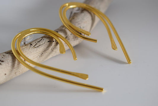 Desmos earrings – Greek hammered jewelry 18K gold plated, 18K silver plated, and rose gold plated