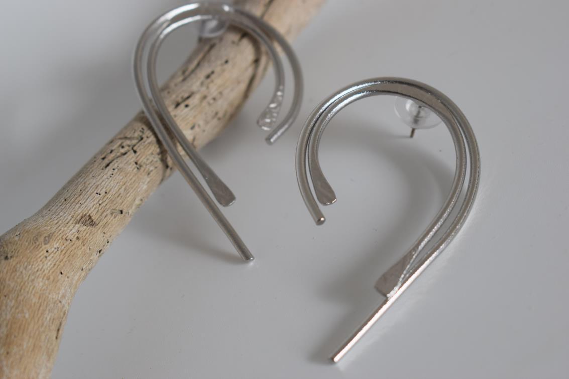 Desmos earrings – Greek hammered jewelry 18K gold plated, 18K silver plated, and rose gold plated