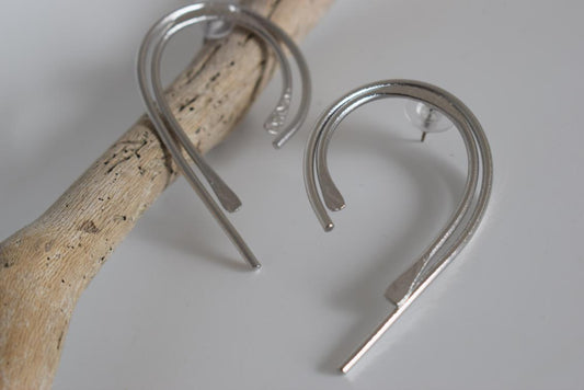 Desmos earrings – Greek hammered jewelry 18K gold plated, 18K silver plated, and rose gold plated