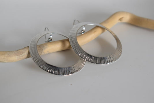 Hermes earrings – Greek hammered jewelry 18K gold plated, 18K silver plated, and rose gold plated