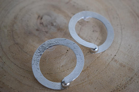 Sphairidio earrings Greek hammered jewelry 18K gold plated