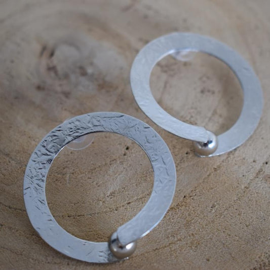 Sphairidio earrings Greek hammered jewelry 18K gold plated