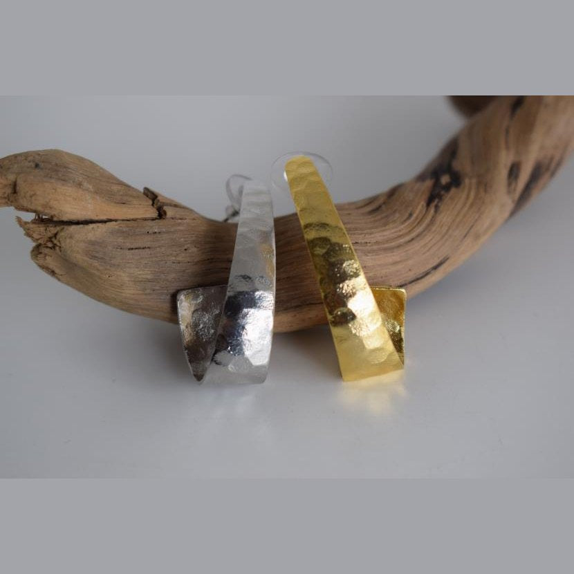 Eos earrings – Greek hammered jewelry available in 18K gold plated, 18K silver plated, and rose gold plated