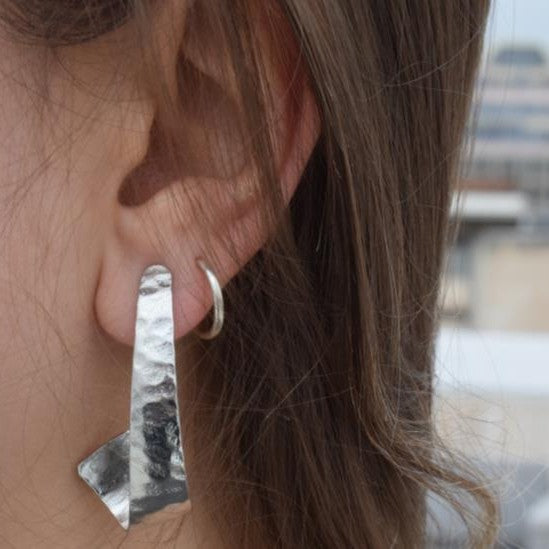 Eos earrings – Greek hammered jewelry available in 18K gold plated, 18K silver plated, and rose gold plated