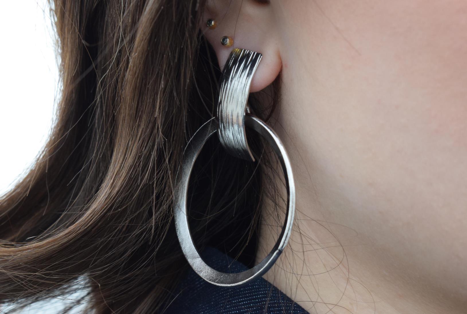 Aspides earrings – Greek hammered jewelry available in 18K gold plated, 18K silver plated, and rose gold plated