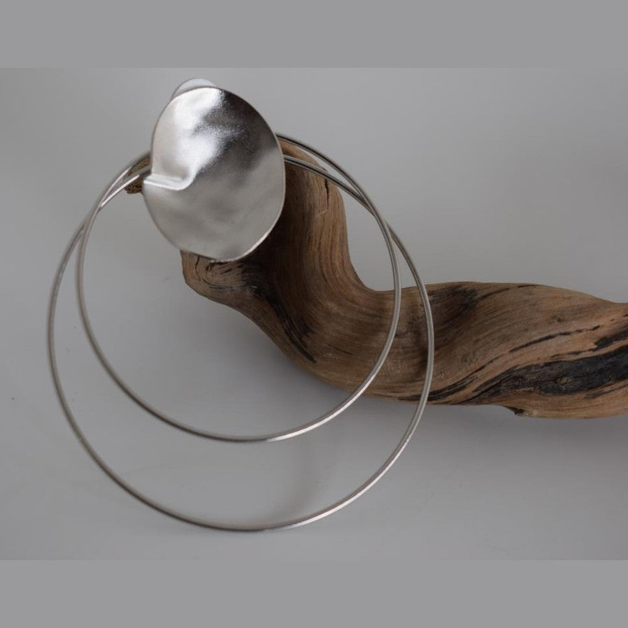 Estia earrings – Greek hammered jewelry available in 18K gold plated, 18K silver plated, and rose gold plated