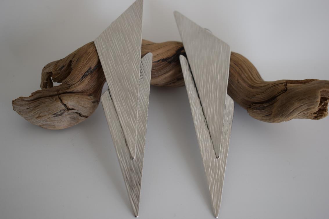 Chitonas earrings – Greek hammered jewelry available in 18K gold plated, 18K silver plated, and rose gold plated