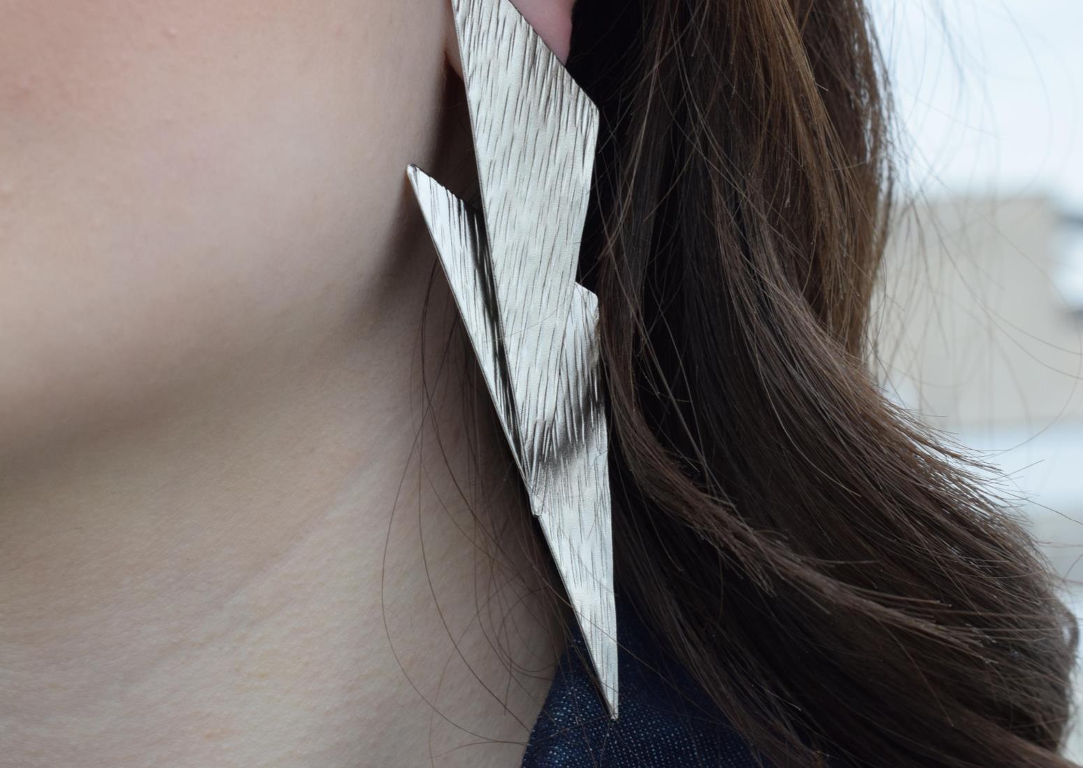 Chitonas earrings – Greek hammered jewelry available in 18K gold plated, 18K silver plated, and rose gold plated