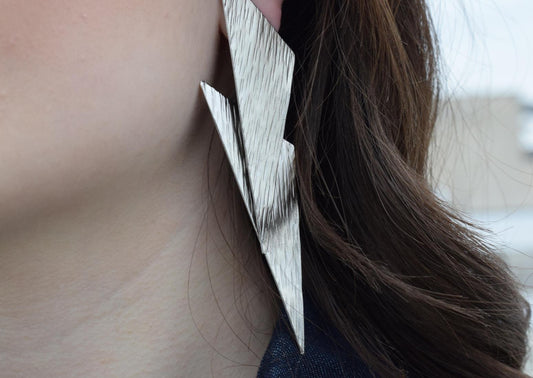 Chitonas earrings – Greek hammered jewelry available in 18K gold plated, 18K silver plated, and rose gold plated