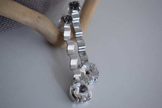 Rythmos earrings with Swarovski – Greek hammered jewelry 18K gold plated, also available in silver and rose gold plating.