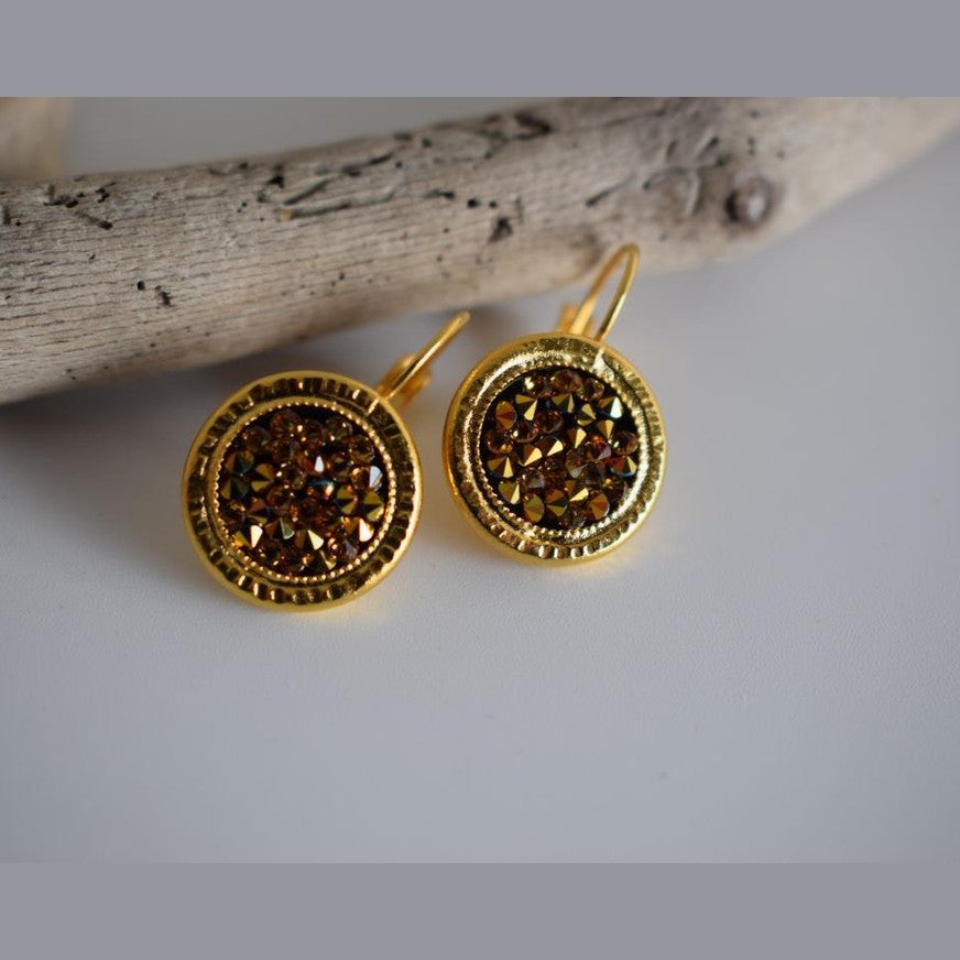 Greek hammered jewelry 18K gold plated, also available in silver and rose gold plating.