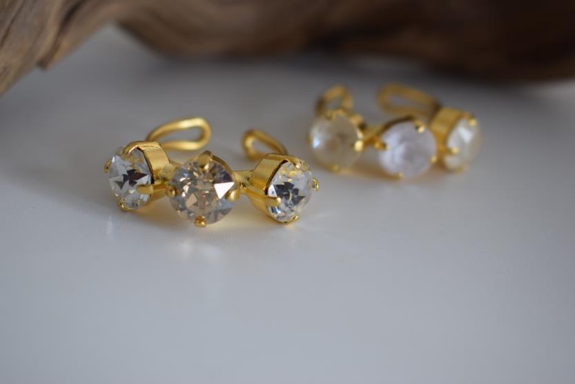 Orion ring with Swarovski – Greek hammered jewelry 18K gold plated multicolor design