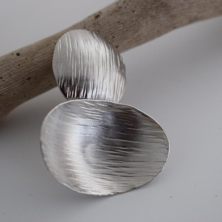 Ostraka ring – Greek hammered jewelry – 18K gold, silver, and rose gold plated