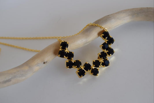 Asteria Necklace â Handmade Greek Hammered Jewelry in 18K gold or silver plated with shimmering Swarovski crystals inspired by the goddess of the stars.