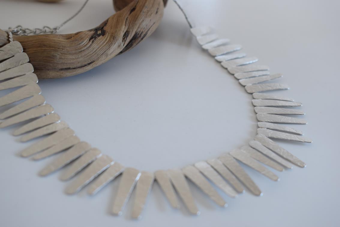 Apollon necklace – Greek hammered jewelry – 18K gold or silver plated, also available in rose gold, hammered sunray design