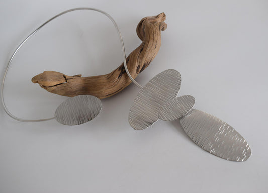 Nausicaa Necklace â Handmade Greek hammered jewelry inspired by the sea, available in 18K gold or silver plated finish.