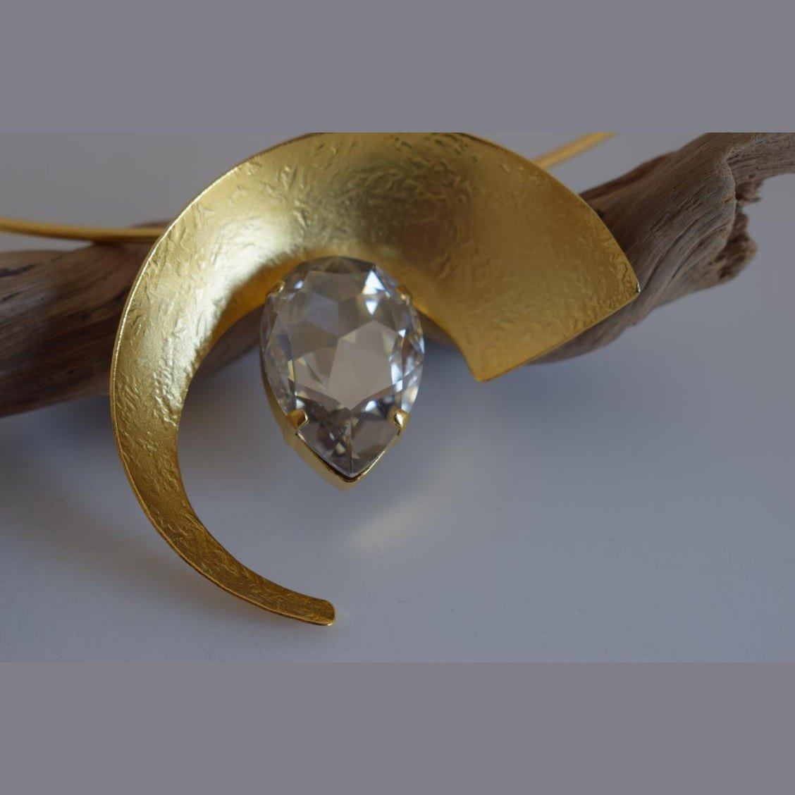 Selene necklace with stones Greek hammered jewelry 18K gold, silver and rose gold plated