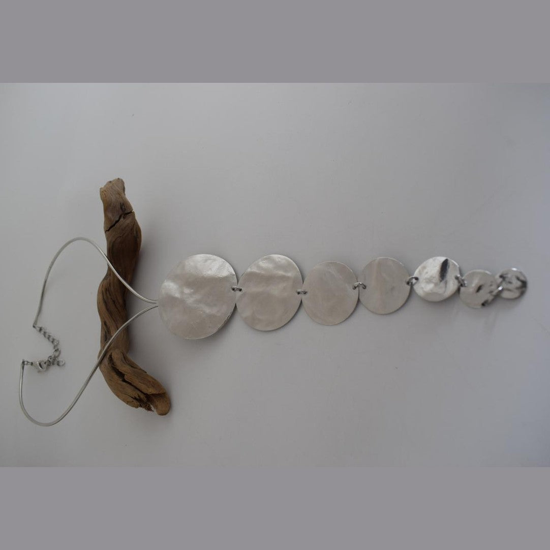 Ampelos 2 Necklace – handmade Greek hammered jewelry inspired by the myth of Ampelos, available in 18K gold and silver plated.