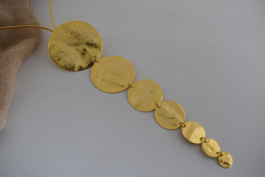 Ampelos 2 Necklace – handmade Greek hammered jewelry inspired by the myth of Ampelos, available in 18K gold and silver plated.