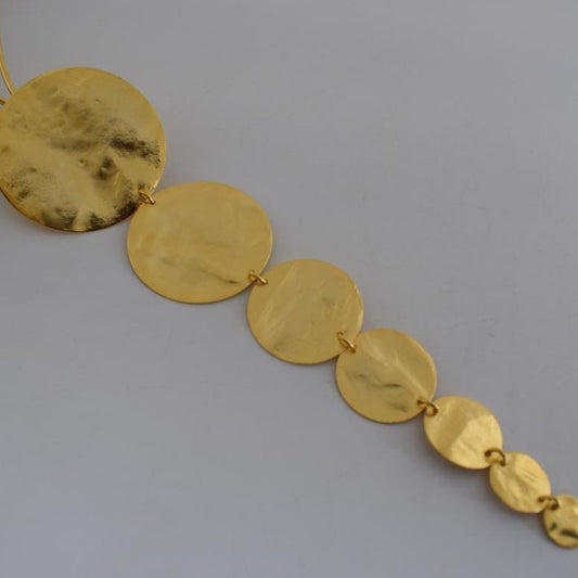 Ampelos 2 Necklace – handmade Greek hammered jewelry inspired by the myth of Ampelos, available in 18K gold and silver plated.