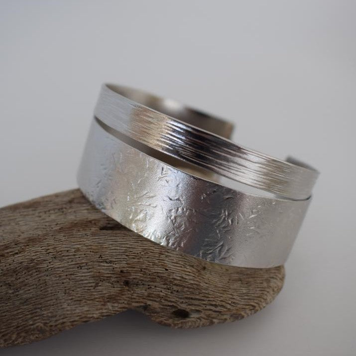 Calypso bracelet, handmade Greek hammered jewelry available in 18K gold and silver plated.