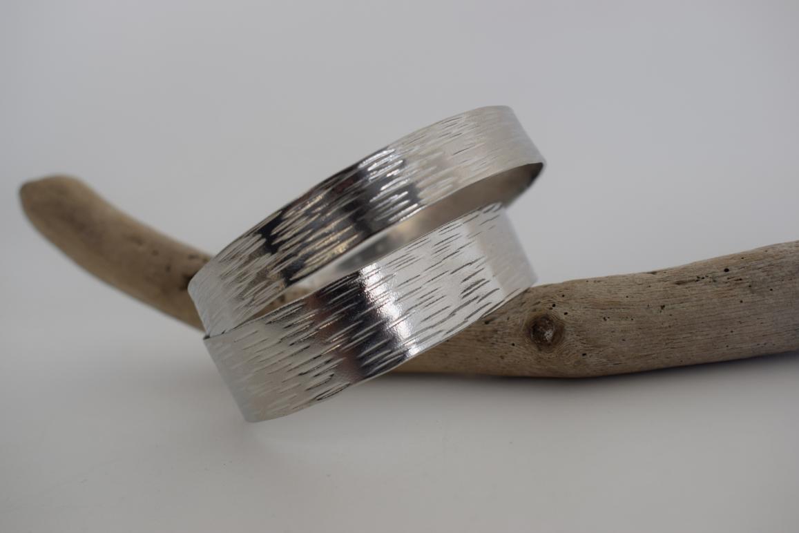 Hermes 2 bracelet, handmade Greek hammered jewelry available in 18K gold and silver plated.