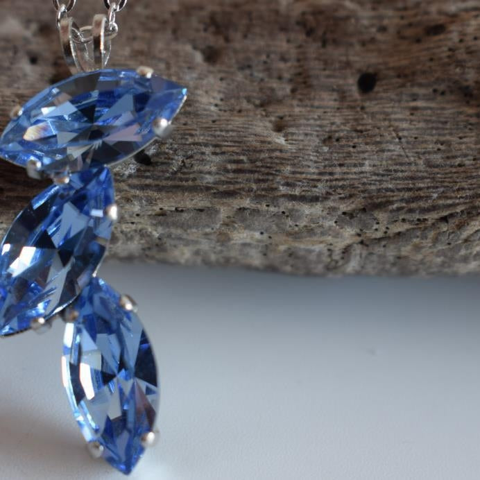 Amaryllis necklace – Greek hammered jewelry – 18K gold plated, silver plated, rose gold plated with crystals