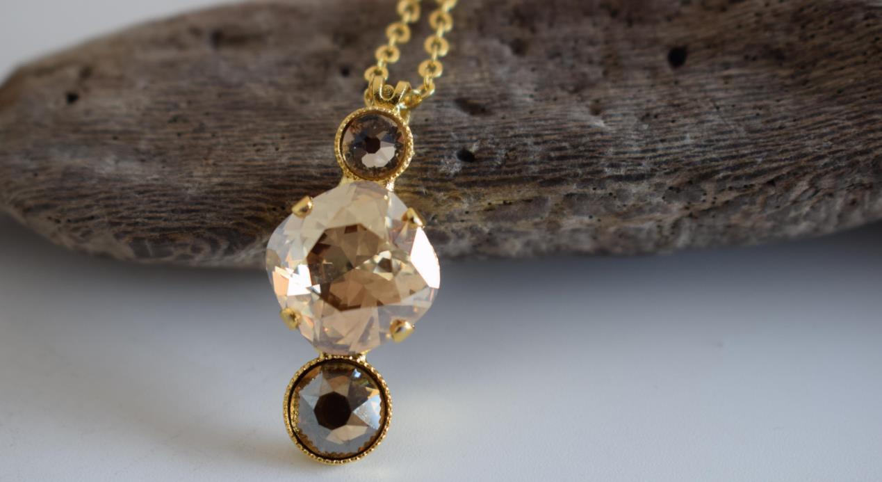 Orion necklace Greek hammered jewelry 18K gold plated with crystals inspired by constellation