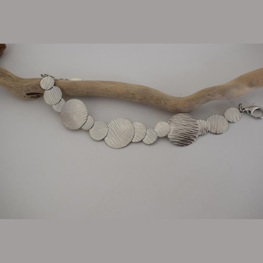 Krateras 2 bracelet, handmade Greek hammered jewelry available in 18K gold and silver plated.