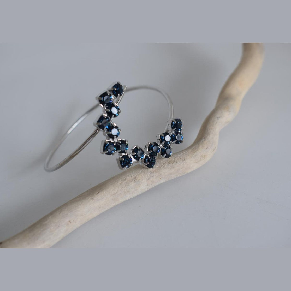 Asteria bracelet, handmade Greek hammered jewelry with crystal constellation design, available in 18K gold or silver plated.