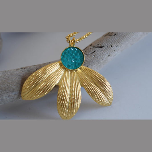 Narkissos necklace with Swarovski – Greek hammered jewelry in 18K gold, silver, or rose gold plating