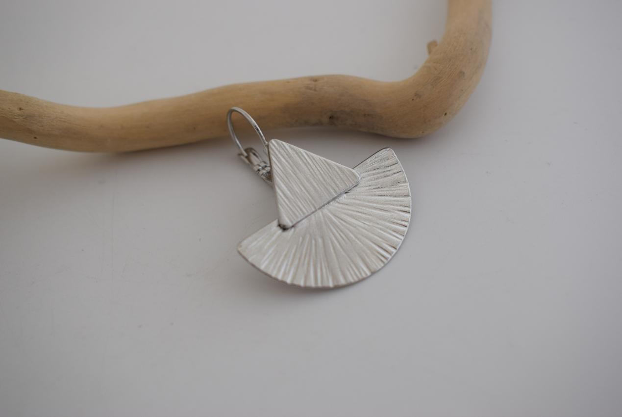 Dory Earrings, handmade Greek hammered jewelry available in gold and silver plated.