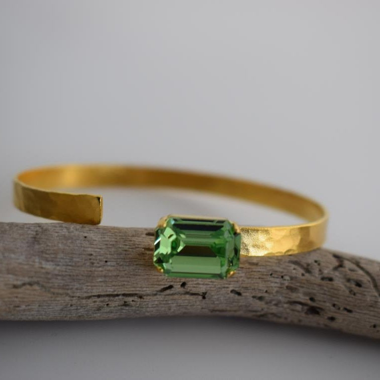 Orion Bracelet – Greek Hammered Jewelry – 18K Gold or Silver Plated with Crystal - N2116 - CF fashion