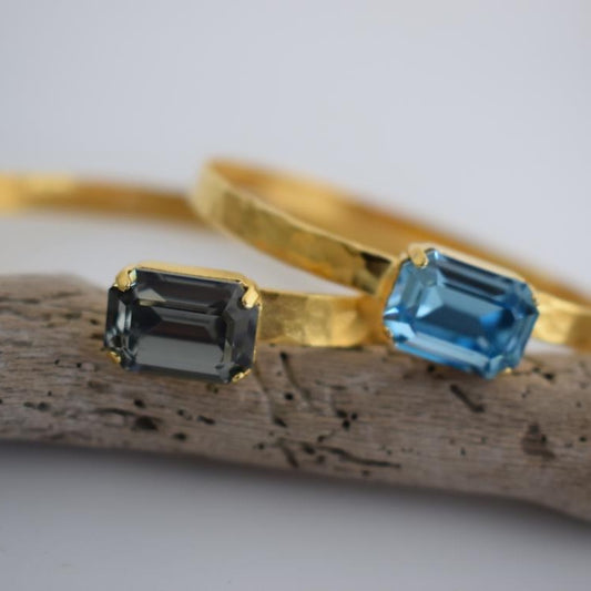 Orion Bracelet – Greek Hammered Jewelry – 18K Gold or Silver Plated with Crystal - N2116 - CF fashion