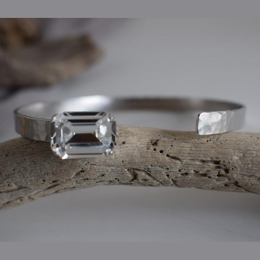 Orion Bracelet – Greek Hammered Jewelry – 18K Gold or Silver Plated with Crystal - N2116 - CF fashion