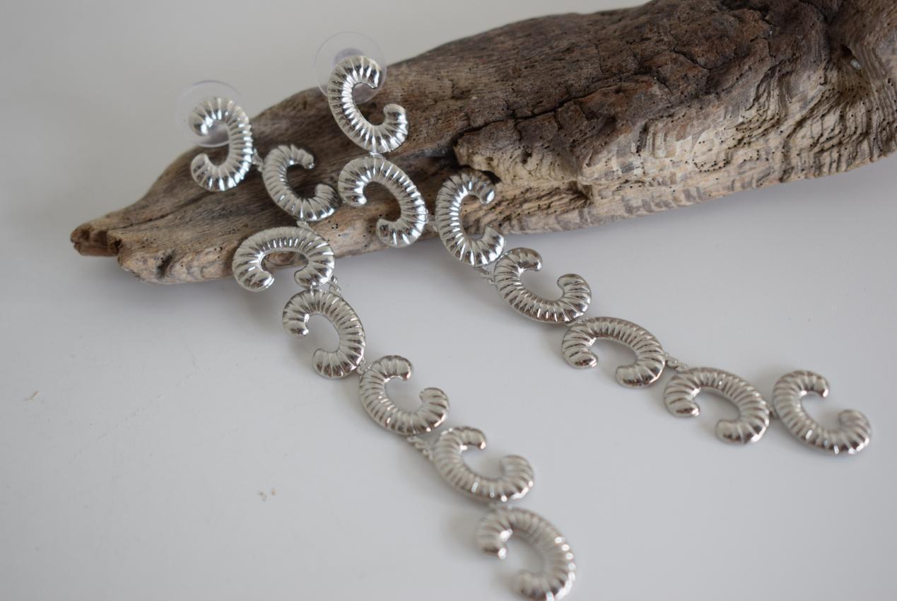 Ikaria Earrings, handmade Greek hammered jewelry available in gold and silver plated.