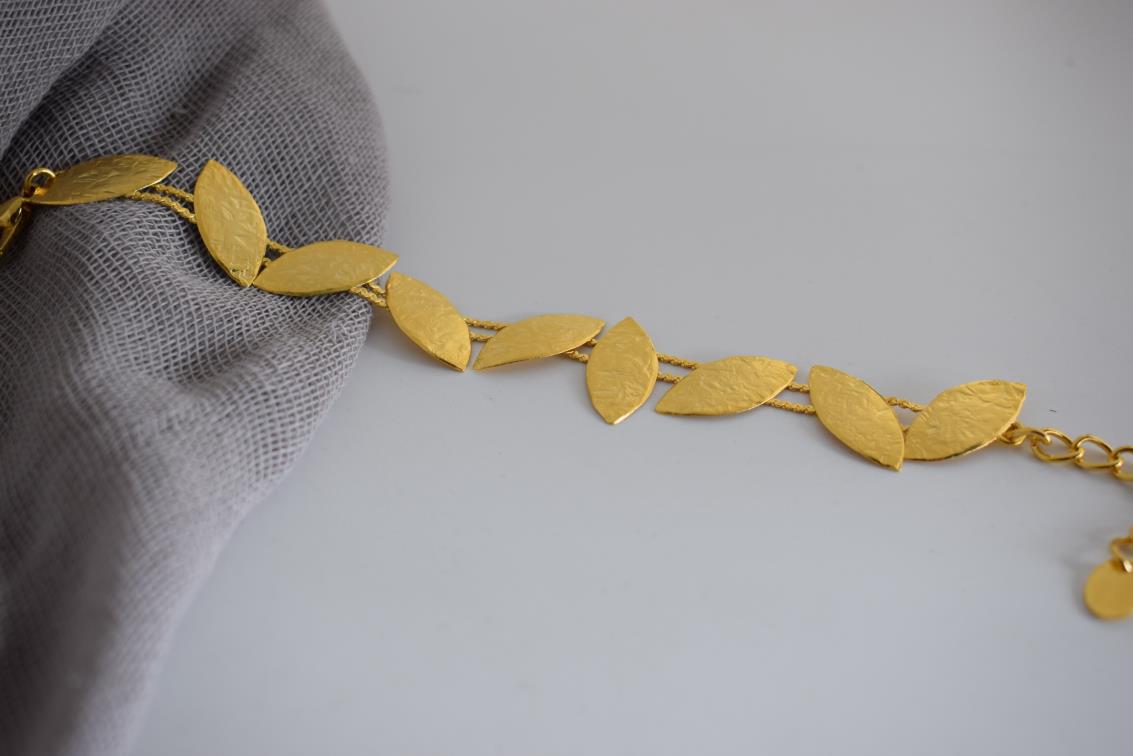 Phylion bracelet – Greek hammered jewelry – 18K gold, silver, and rose gold plated