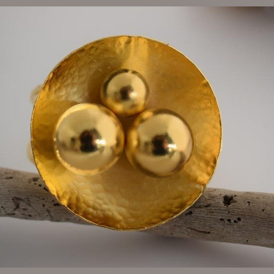 Atlas bracelet Greek hammered jewelry in 18K gold, silver, and rose gold plated with celestial sphere design