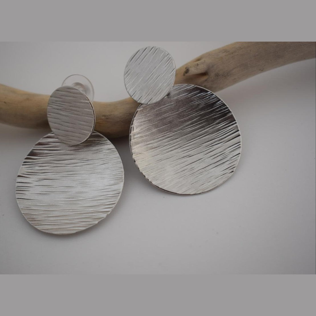 Krateras Earrings, handmade Greek hammered jewelry available in gold and silver plated.