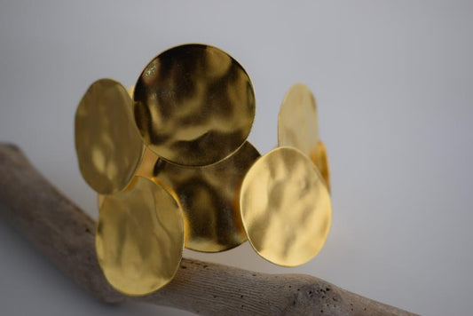 Mycenae2 Bracelet – Greek Hammered Jewelry – 18K Gold or Silver Plated - N2053 - CF fashion