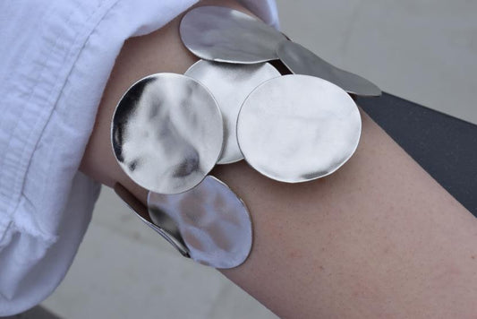 Mycenae2 Bracelet – Greek Hammered Jewelry – 18K Gold or Silver Plated - N2053 - CF fashion