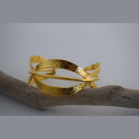 Galaxia bracelet – Greek hammered jewelry – 18K gold or silver plated, also available in rose gold