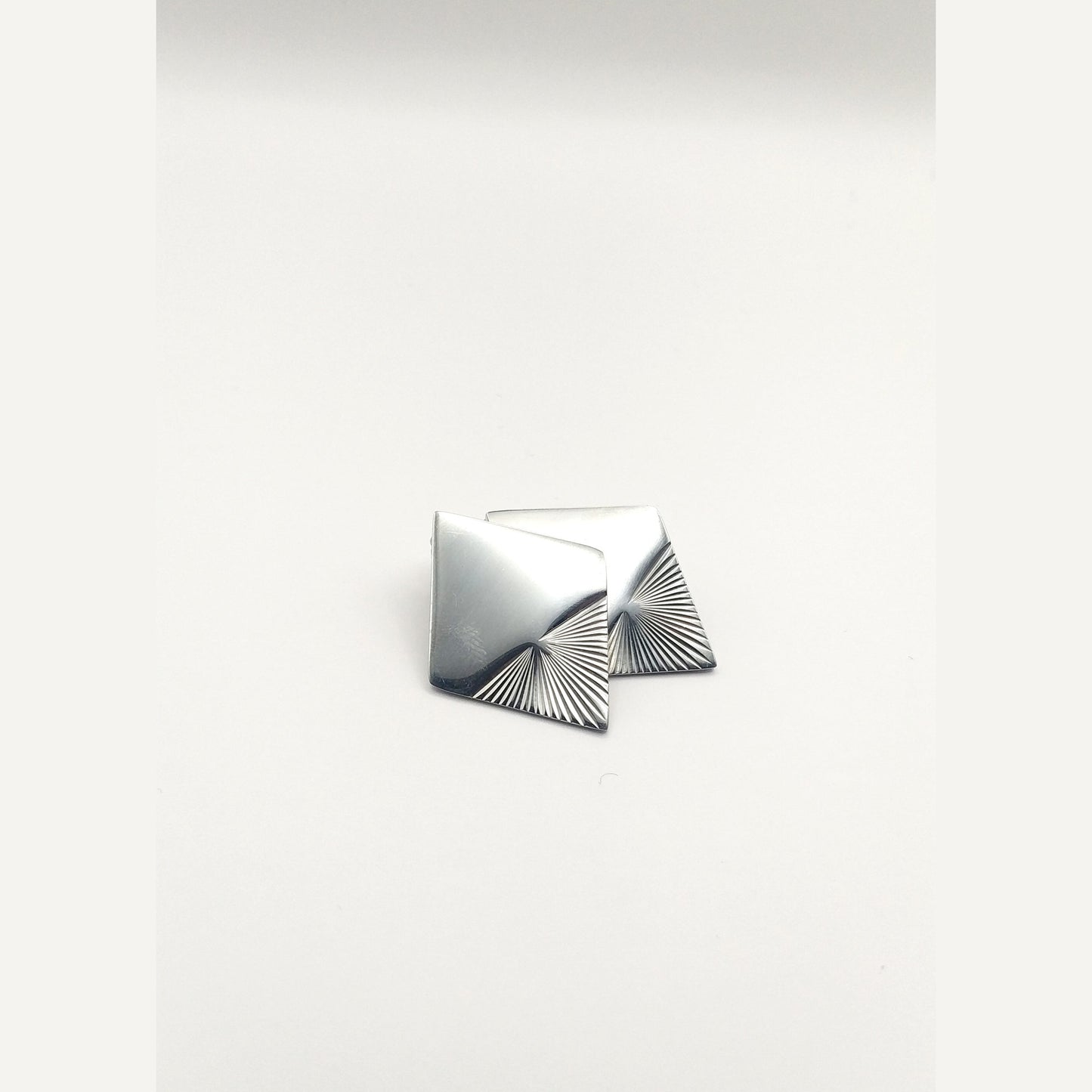 Geometric Diamond-Shaped Stud Earrings – Stainless Steel, Hypoallergenic