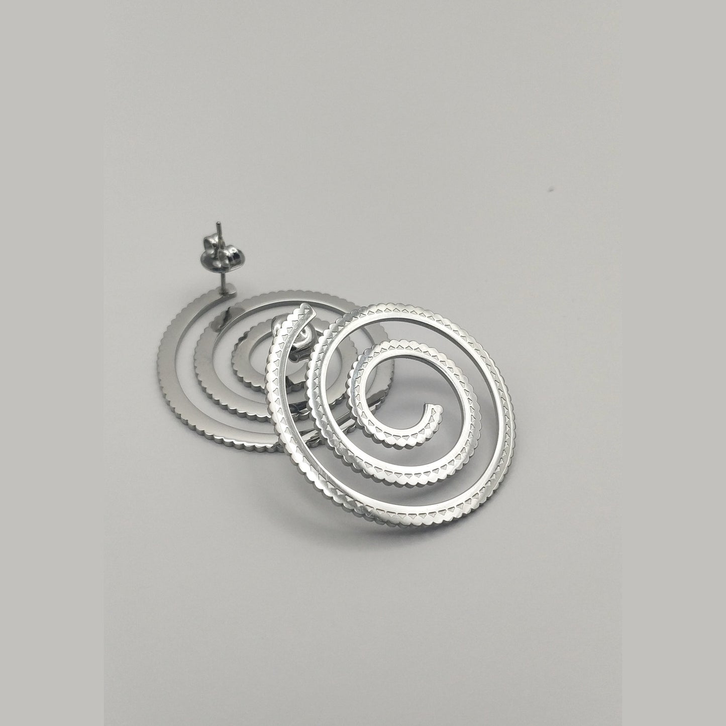 Earrings Bohemian Spiral Stainless Steel - SSE 018 - CF fashion