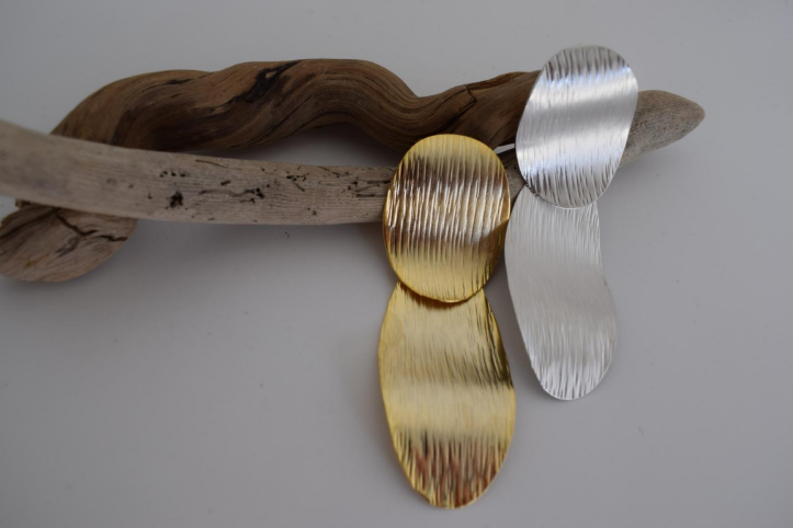 Nausicaa Earrings – Handmade Greek Hammered Jewelry – 18K Gold or Silver Plated - N1402 - CF fashion