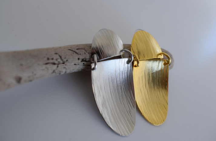 vgi earrings – Greek hammered jewelry – 18K gold plated