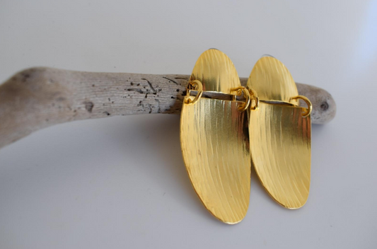 vgi earrings – Greek hammered jewelry – 18K gold plated
